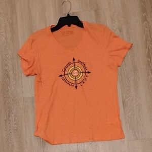 Life Is Good Orange Compass Graphic V-Neck T-Shirt